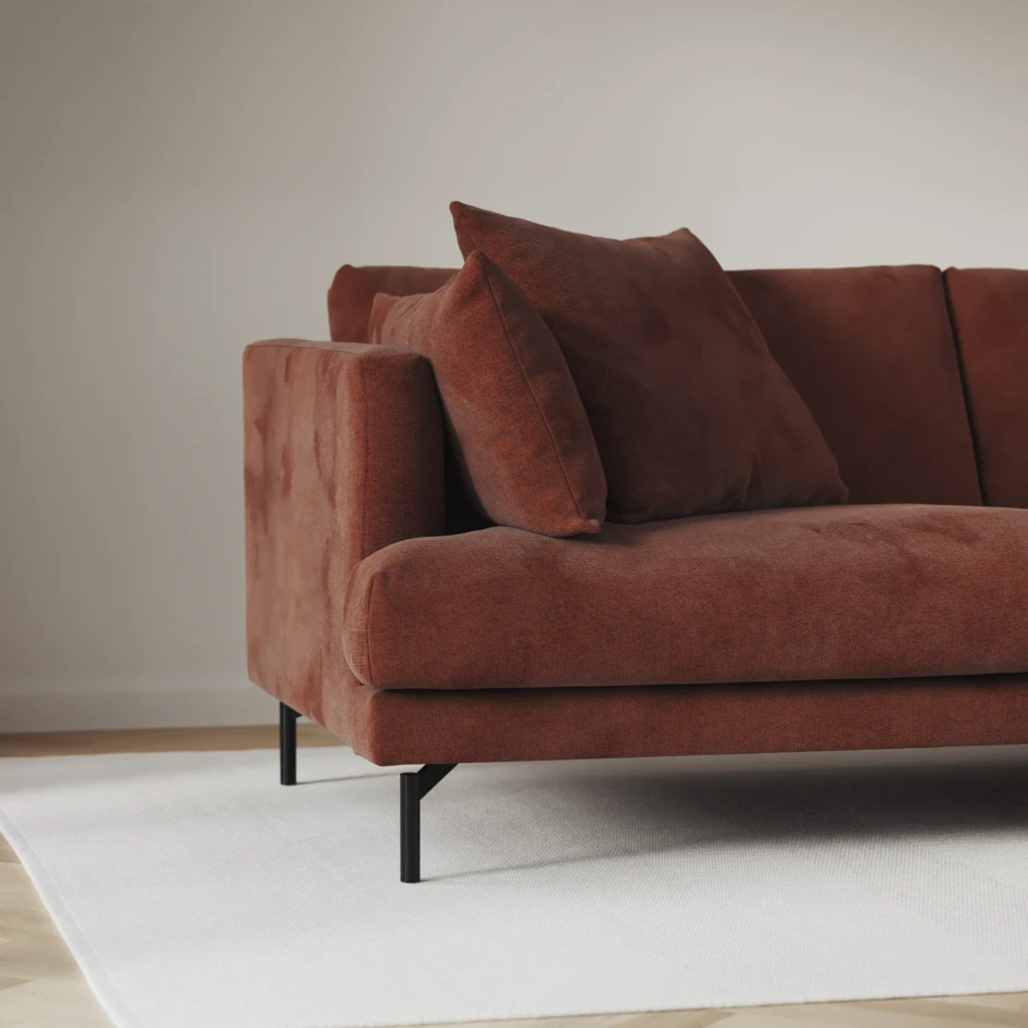 Harper - 3-sits soffa med divan höger - Orange