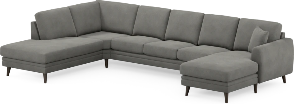 Eden - 3-sits soffa med divan vänster och schäslong höger - Grå