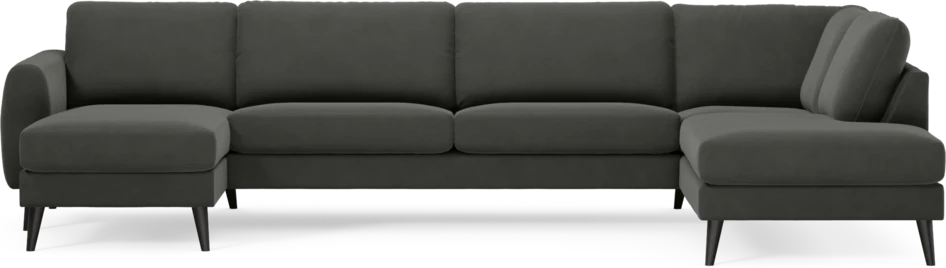 Bridge - 3-sits soffa med schäslong vänster och divan höger - Grå
