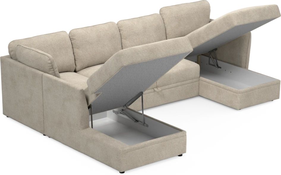 Öland - Bäddsoffa med divan vänster och schäslong höger - Beige