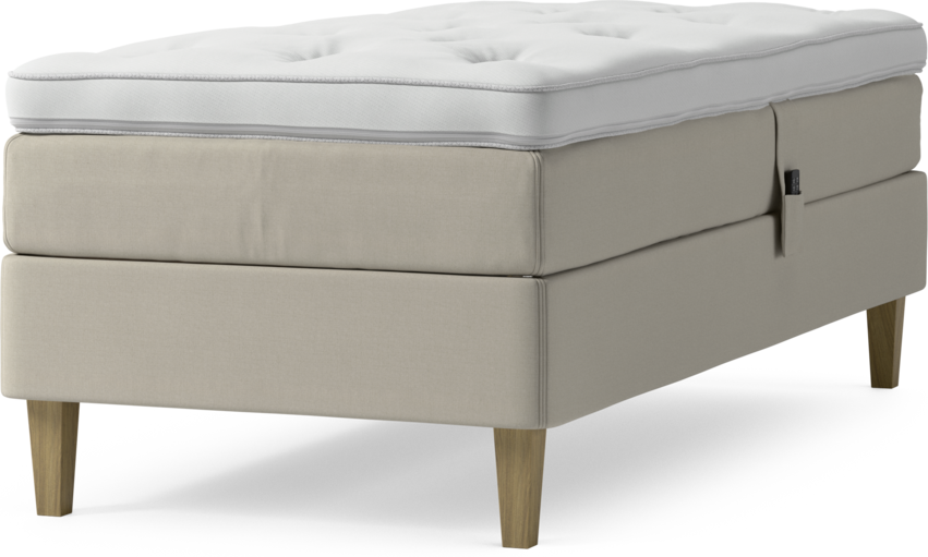 Delux Sense - Ställbar säng, enkelsäng med bäddmadrass och sängben