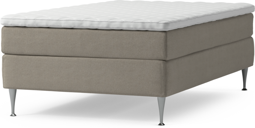Delux Sense - Kontinentalsäng, enkelsäng 120 cm med bäddmadrass och sängben - Beige