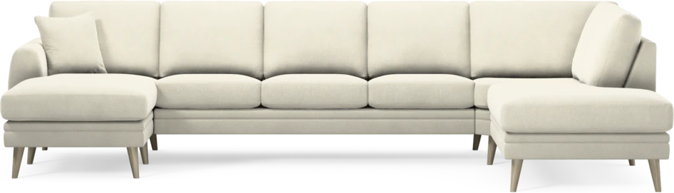 Eden - 3-sits soffa med schäslong vänster och divan höger - Vit