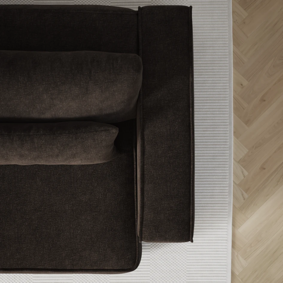 Ide - Bäddsoffa 3-sits med schäslong vänster - Brun