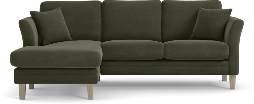 Eden - 2-sits soffa med schäslong - Grön