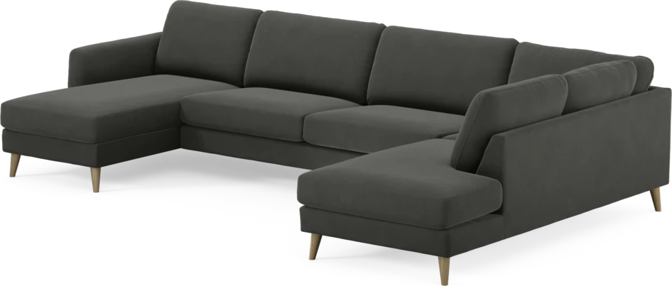 Bridge - 3-sits soffa med schäslong vänster och divan höger - Grå