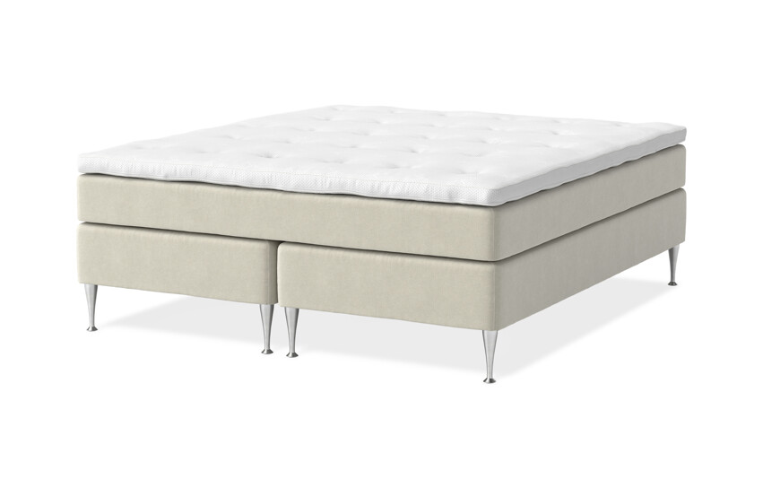 Sense Delux - Kontinentalsäng, dubbelsäng med bäddmadrass Dream Delux vit - Beige