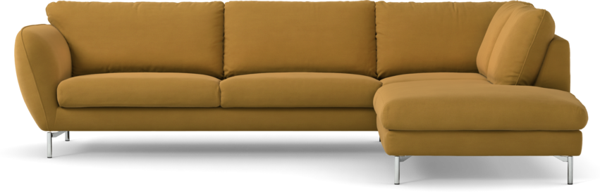 Madison Lux - 3-sits soffa med divan höger - Gul