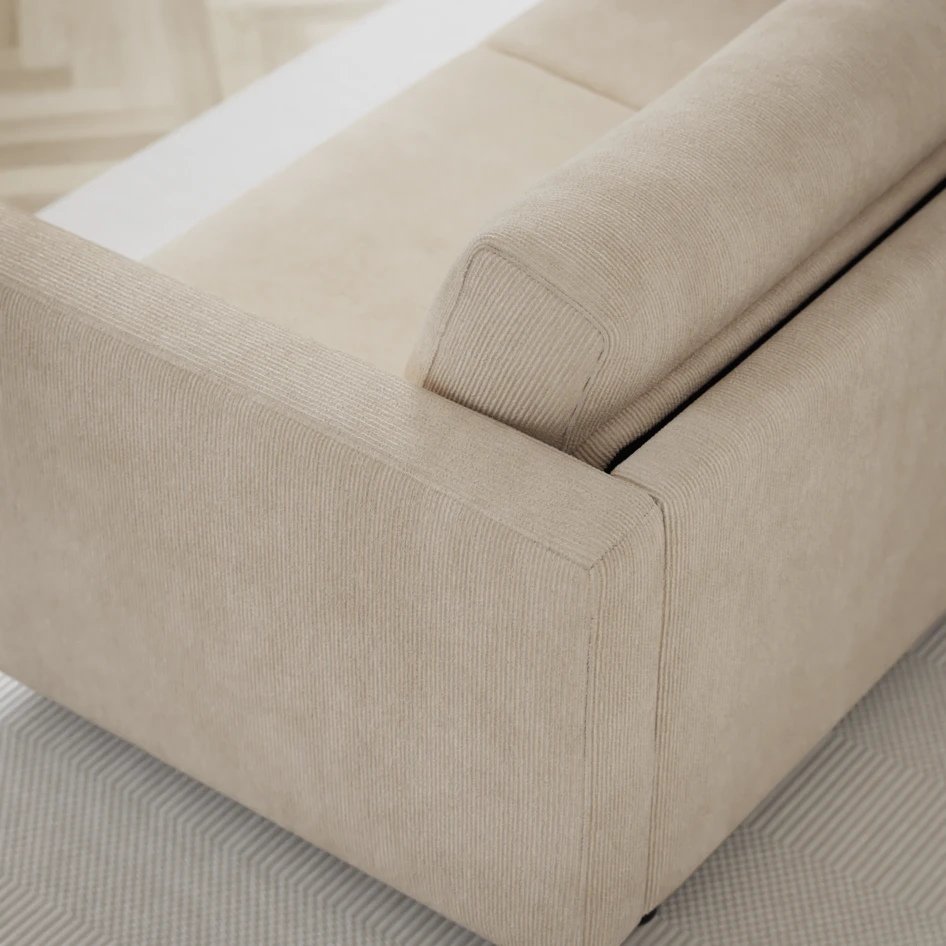 Lindö - Bäddsoffa 2,5-sits med schäslong, vändbar - Beige