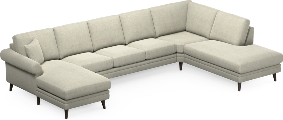 Eden - 3-sits soffa med schäslong vänster och divan höger - Beige