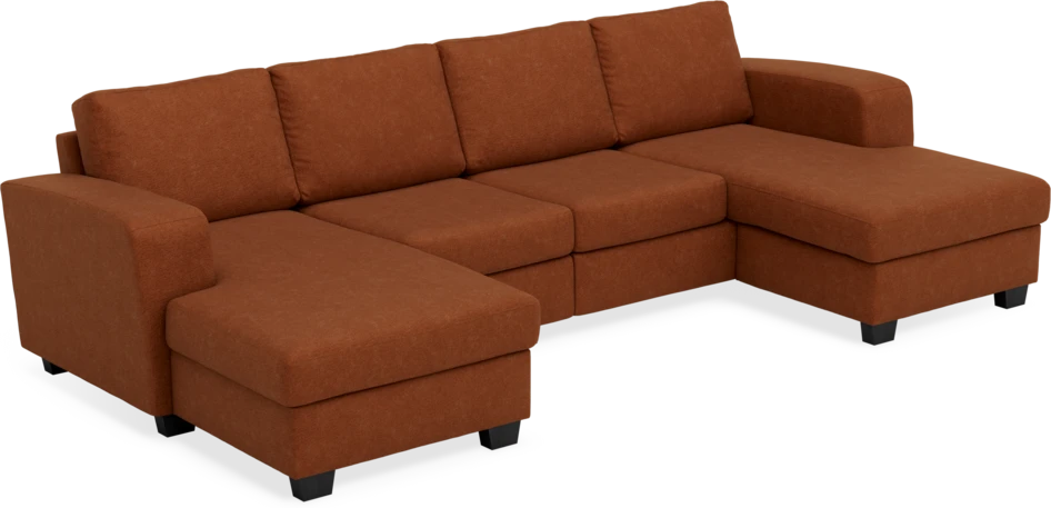 Friday - 2-sits soffa med två schäslonger - Orange
