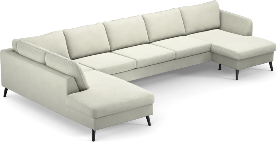County - 4-sits soffa med divan vänster och schäslong höger - Vit