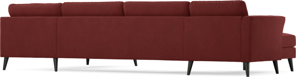 Bridge - 3-sits soffa med schäslong vänster och divan höger - Röd