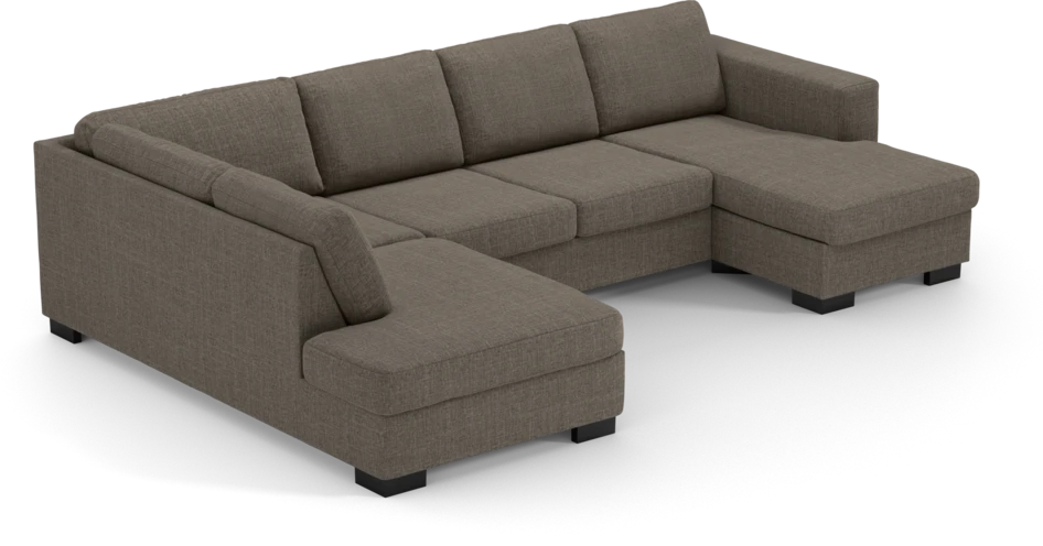 Nevada - 3-sits soffa med divan vänster och schäslong höger - Brun