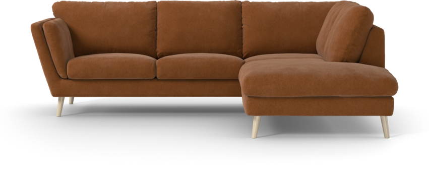 Madison - 2-sits soffa med divan höger - Orange