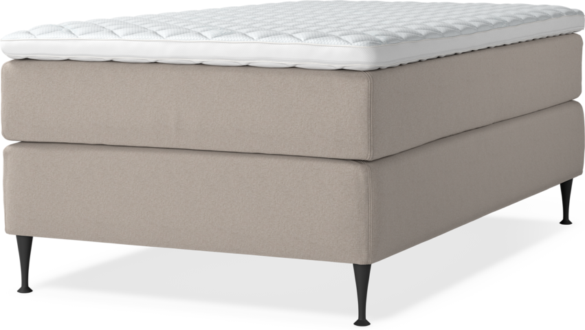 Delux Exclusive - Kontinentalsäng, enkelsäng 120 cm med bäddmadrass - Beige
