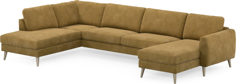 Bridge - 3-sits soffa med divan vänster och schäslong höger - Gul