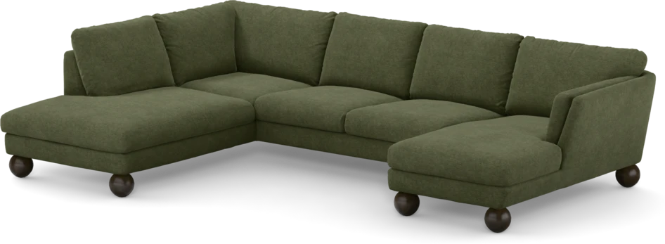 Madison - 2-sits soffa med divan vänster och schäslong höger - Grön