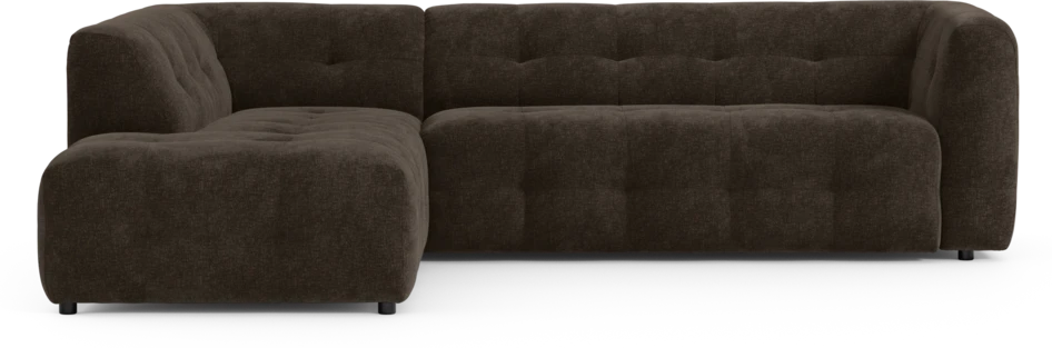 Bella - 3-sits soffa med divan vänster - Brun