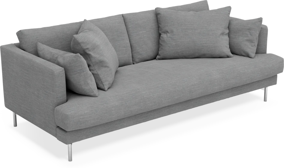 Harper - 3-sits soffa, hel dyna - Grå