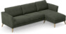 Bridge - 3-sits soffa med schäslong höger - Grön