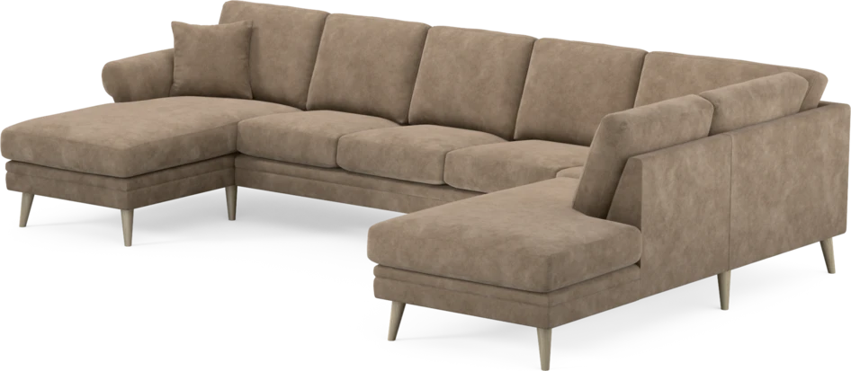 Eden - 3-sits soffa med schäslong vänster och divan höger - Beige