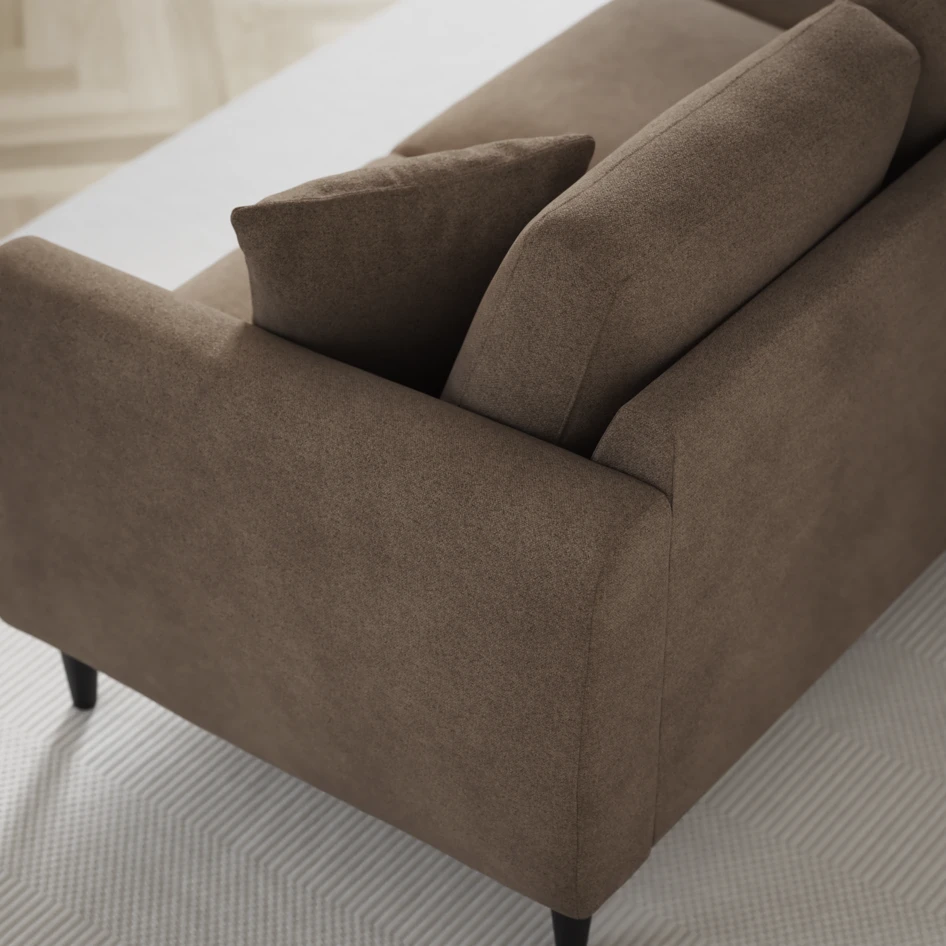 Eden - 3-sits soffa med divan vänster och schäslong höger - Brun