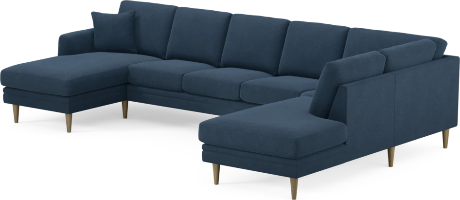 Eden - 3-sits soffa med schäslong vänster och divan höger - Blå