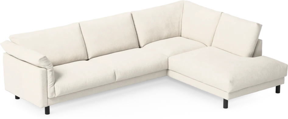 Cherrie - 3-sits soffa med divan höger, fast klädsel - Vit