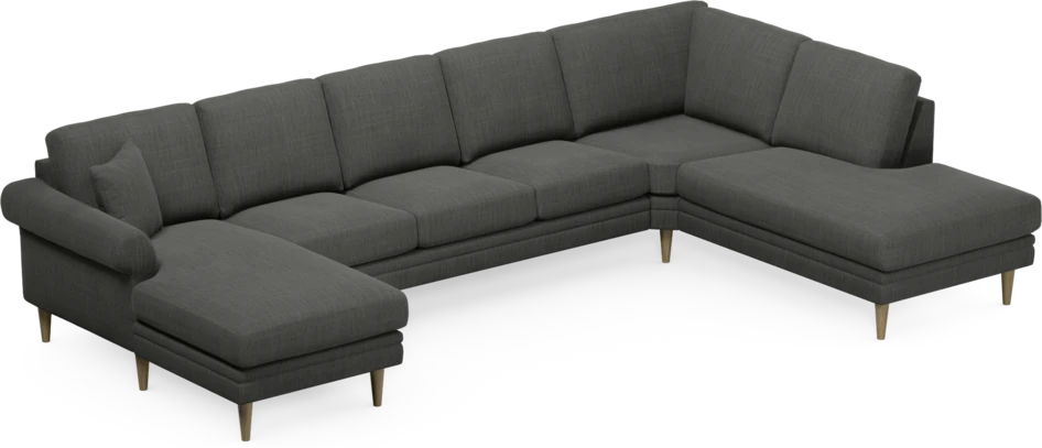 Eden - 3-sits soffa med schäslong vänster och divan höger - Grå