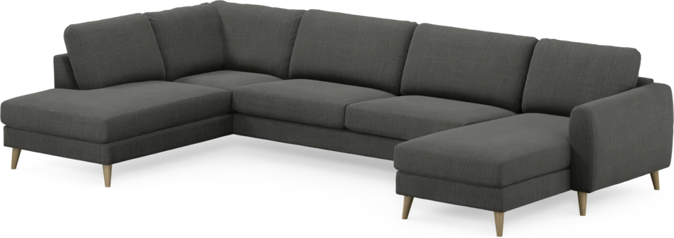 Bridge - 3-sits soffa med divan vänster och schäslong höger - Grå