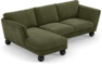 Madison Lux - 2-sits soffa med schäslong vänster - Grön