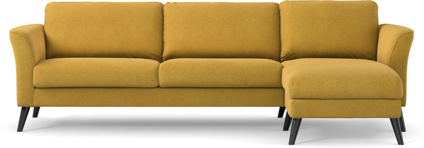 Bridge - 3-sits soffa med schäslong höger - Gul