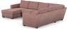 Friday - Hörnsoffa, 3+2-sits med schäslong vänster - Rosa