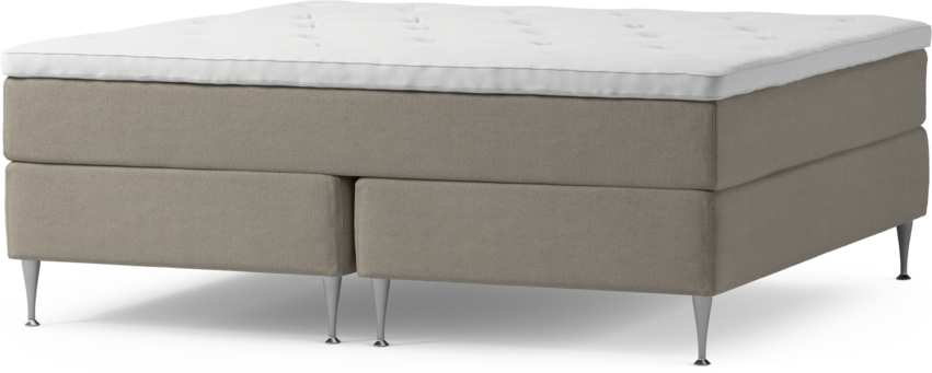 Delux Exclusive - Kontinentalsäng, dubbelsäng med bäddmadrass och sängben - Beige