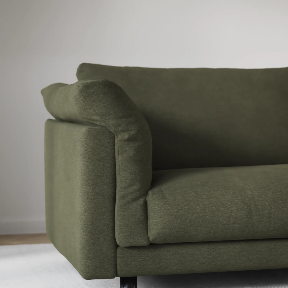 Cherrie - 2,5-sits soffa, hel dyna, fast klädsel - Grön