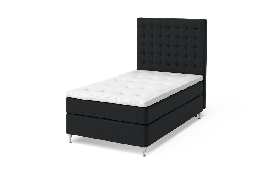Sleep Delux - Kontinentalsäng, enkelsäng med bäddmadrass Sleep Delux vit - Svart
