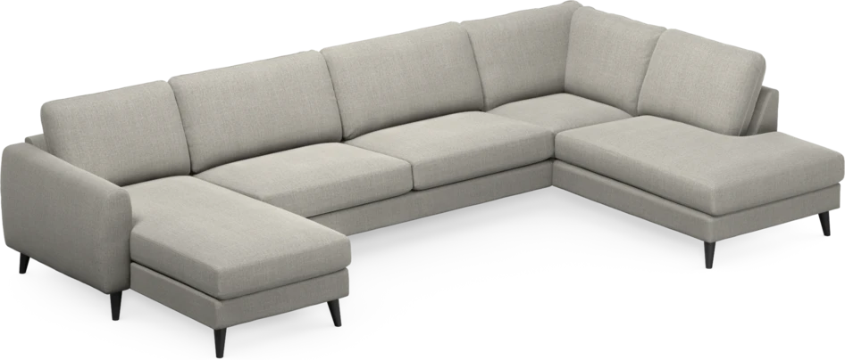 Bridge - 3-sits soffa med schäslong vänster och divan höger - Grå