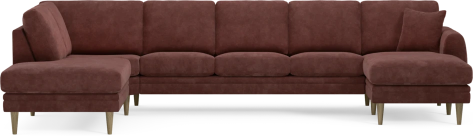 Eden - 3-sits soffa med divan vänster och schäslong höger - Röd
