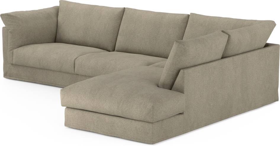 Cherrie - 3-sits soffa med divan höger, med kappa - Grå