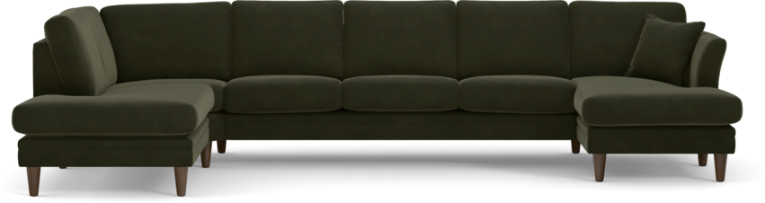 Eden - 3-sits soffa med divan vänster och schäslong höger - Grön