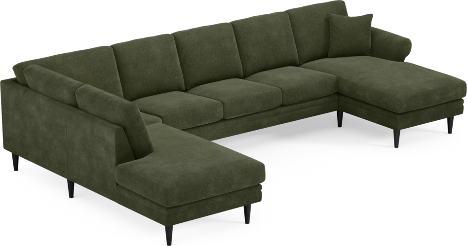 Eden - 3-sits soffa med divan vänster och schäslong höger - Grön