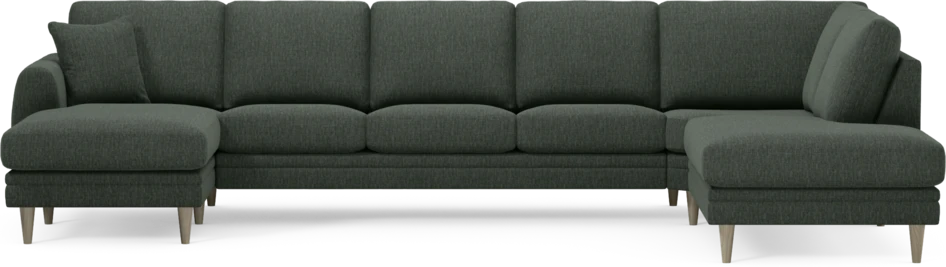 Eden - 3-sits soffa med schäslong vänster och divan höger - Grön