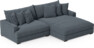 Rossi - 2-sits soffa med schäslong XL höger - Blå