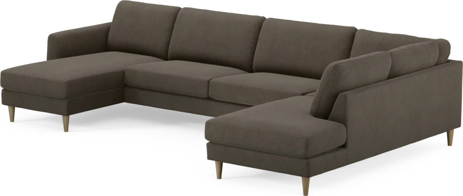 Bridge - 3-sits soffa med schäslong vänster och divan höger - Brun
