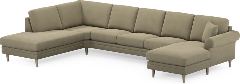 Eden - 3-sits soffa med divan vänster och schäslong höger - Beige