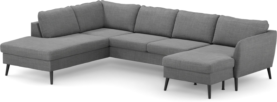 County - 3-sits soffa med divan vänster och schäslong höger - Grå