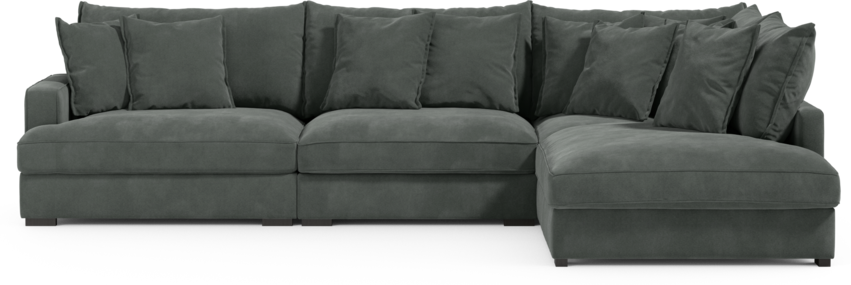 Rossi - 3-sits soffa med divan höger - Grå