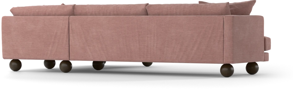 Harper - 3-sits soffa med divan höger - Rosa