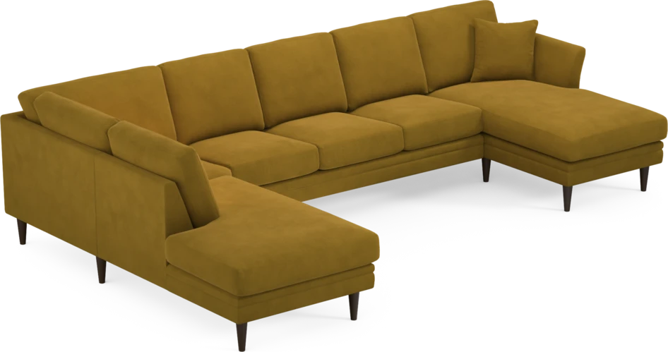 Eden - 3-sits soffa med divan vänster och schäslong höger - Gul